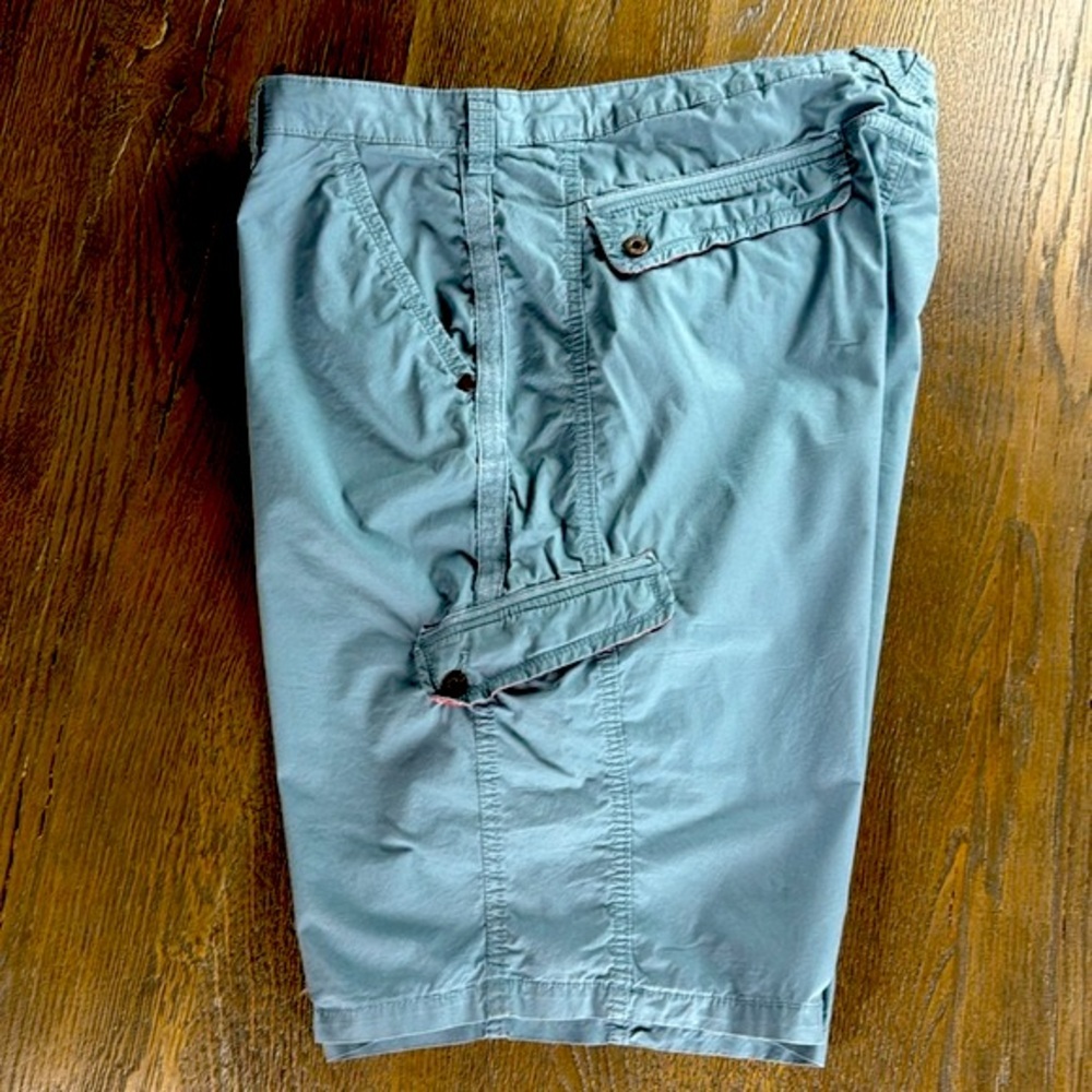 Buffalo David Bitton Howan Cargo Shorts Mens 40 Gray Blue Cotton Utility